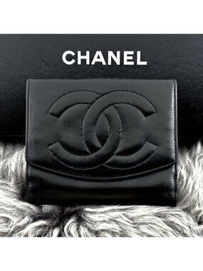 Chanel Wallet Coco Stitch Jumbo CC Logo Hook Bifold